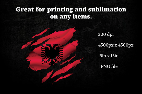 Albania Ripped Flag PNG Review