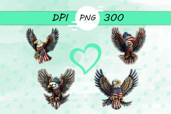 American Flag With Bald Eagle Png for Crafts and Graphics