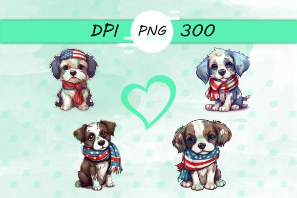 American Flag with Dog Scarf Png: Graphics & Crafts