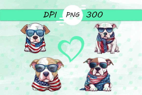 American Flag with Pitbull Sticker: Graphics and Crafts