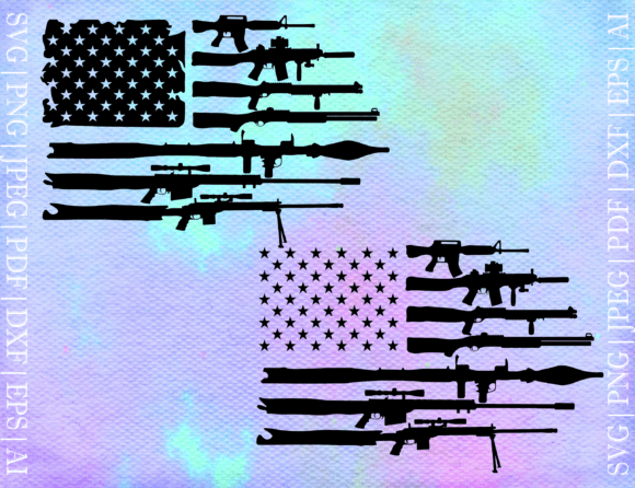 American Gun Flag SVG: Graphics and Crafts