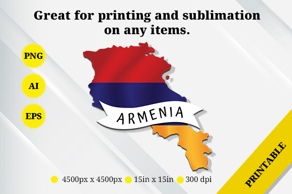 Armenia Map Flag Graphics for Crafts