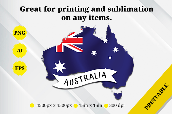 Australia Map Flag Graphics and Crafts
