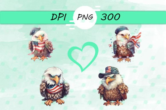 Bald Eagle with American Flag Png: Graphics for Crafts & Content