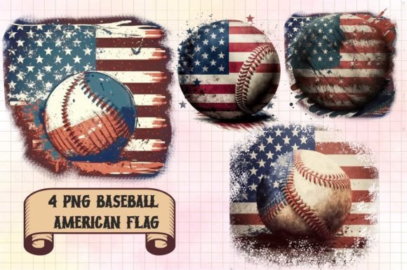 Baseball American Flag Sublimation Graphics & Crafts