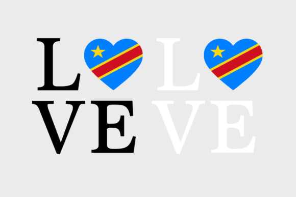 Congo DR Flag, Love Congo DR SVG PNG