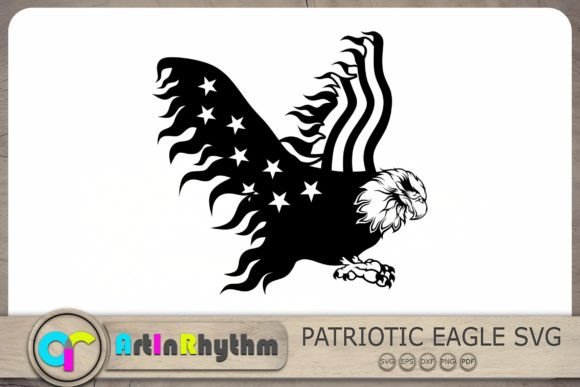 Eagle with American Flag Svg, Bald Eagle