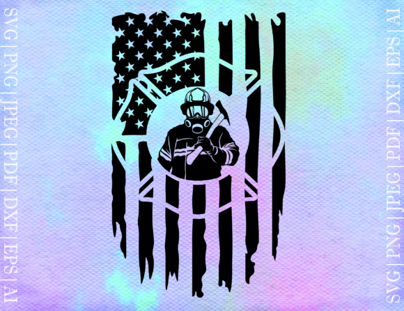 Firefighter US Flag SVG for Crafts and Graphics