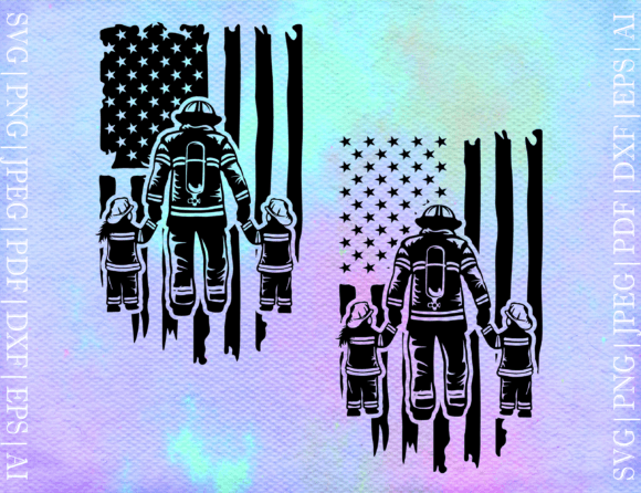 Firefighter US Flag SVG: Graphics for Crafts & Blogs