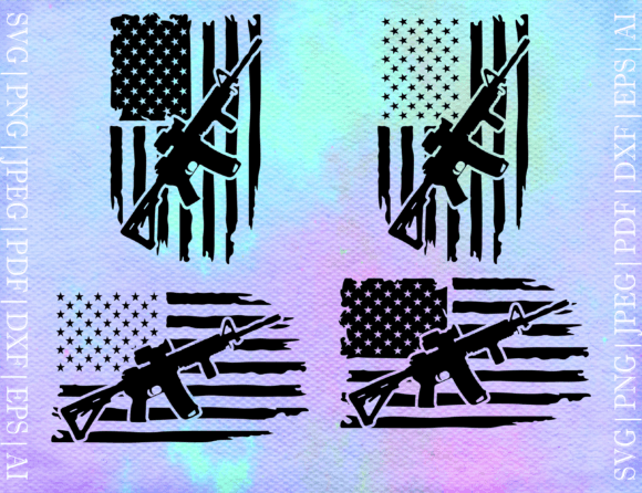 Gun Flag SVG for Crafts and Graphics