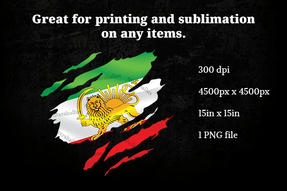 Iran Persian Ripped Flag PNG for Crafts and Graphics