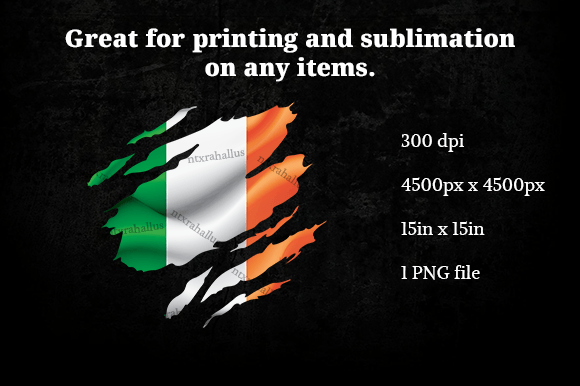 Ireland Ripped Flag PNG