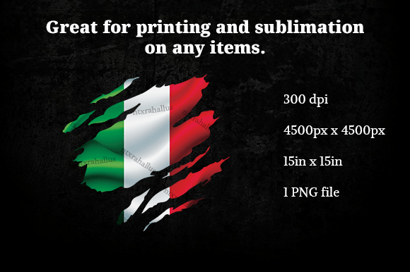 Italy Ripped Flag PNG for Crafts and Graphics