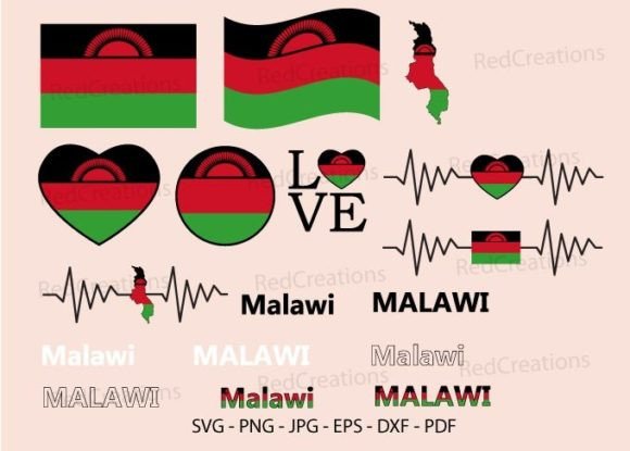 Malawi Flag Bundle: Graphics & Crafts
