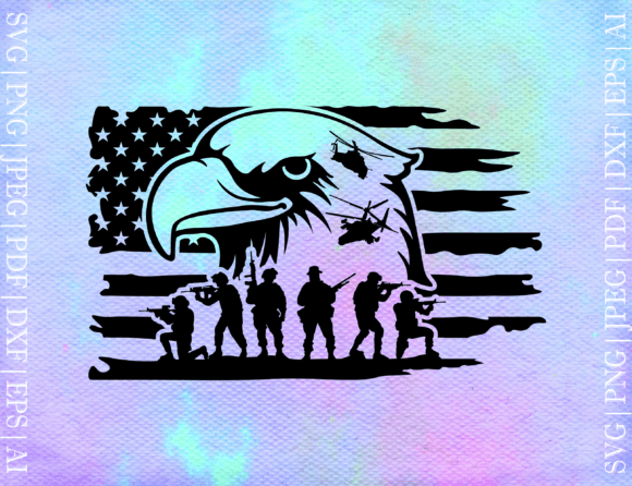 Patriotic Eagle Flag SVG for Graphics and Crafts