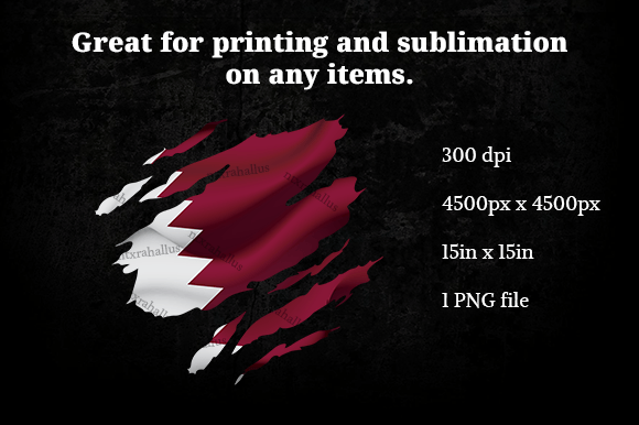 Qatar Ripped Flag PNG for Graphics and Crafts