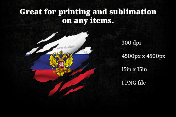 Russia Ripped Flag PNG Graphics for Crafts