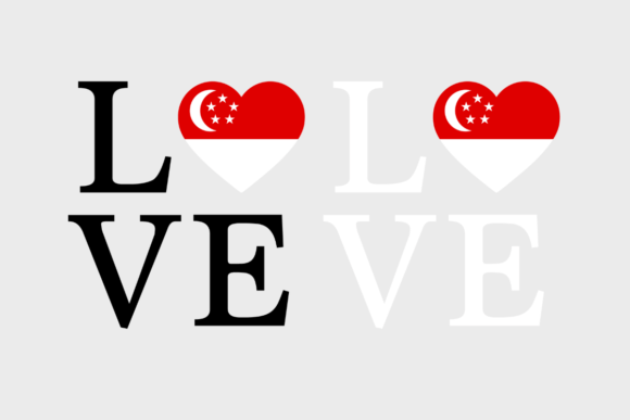 Singapore Flag, Love Singapore, SVG PNG