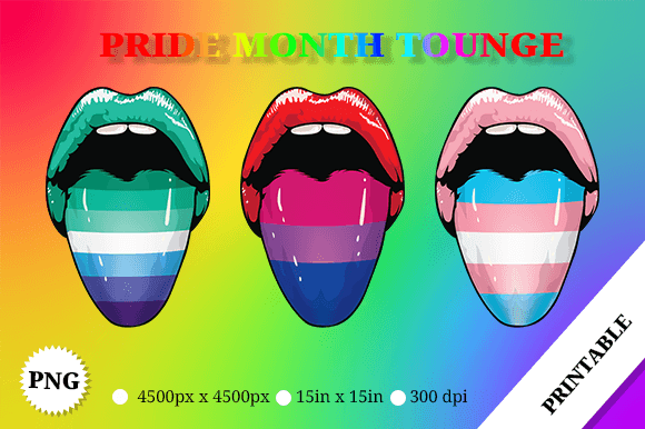 Tongue Pride Month Flag Collection: Graphics & Crafts