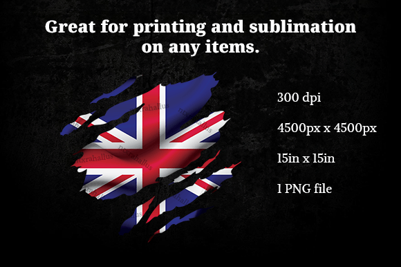 United Kingdom Ripped Flag PNG for Crafts and Graphics