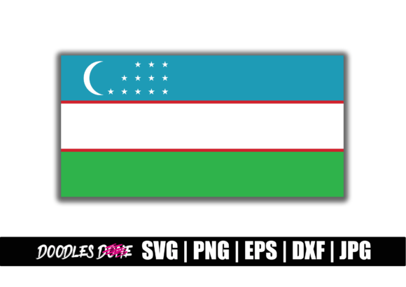 Uzbekistan Flag SVG for Graphics and Crafts